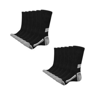 Imagem de Meias Esportivas Masculinas, 12 Pares, Absorventes De Suor, Confortáve