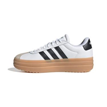 Imagem de adidas Tênis esportivo feminino VL Court Bold Lifestyle, Branco/preto central/bege maravilha, 6 US