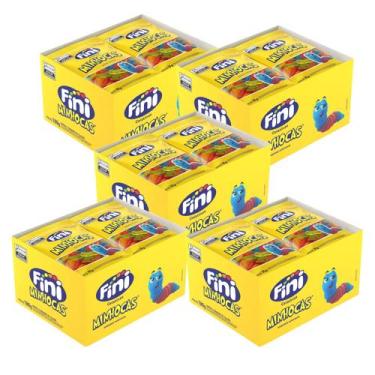 Imagem de Kit Mini Bala De Gelatina Minhocas Fini - 5 Caixas 180g