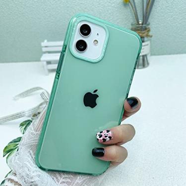 Imagem de Capa de silicone soft phone transparente de cor sólida para iphone 11 12 Pro Max 13 Mini SE2 7 8 Plus 11Pro XS Max X XR Capa, verde ciano claro, para iPhone SE 2020