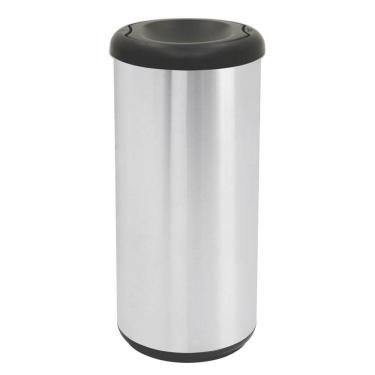 Imagem de Lixeira Inox Tramontina Cápsula Selecta Plus Basculante Polido Basculante Preta em Polipropileno 40L Tramontina