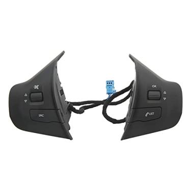 Imagem de Botões de volante de carro, botão de controle de interruptor de volante, 98084115ZD preto substituição para Peugeot 208
