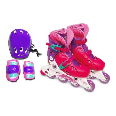 Imagem de Barbie Patins Ajustavel 33 A 36 com Acessórios De Segurança F00108 - Fun