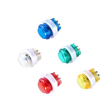 Imagem de EG STARTS 5 peças 24 mm botão iluminado LED colorido interruptor embutido 5 V botões para jogos de arcade joystick Mame Jamma Raspberry Pi 2