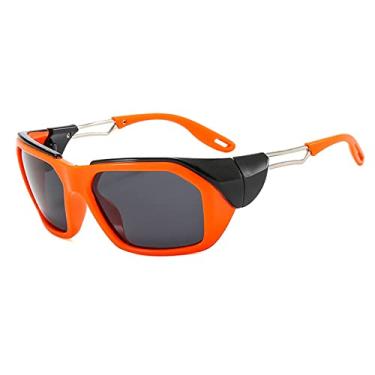 Imagem de Óculos de sol polarizados esportivos masculinos, óculos de sol de luxo, óculos de sol masculinos de armação grande, óculos de pesca de ciclismo, C2 orang preto, lente polarizada