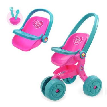 Carrinho De Boneca Bebe Reborn Luxo Milan Grande + Brinde