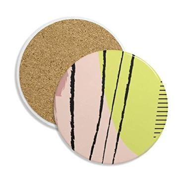 Imagem de Caneca de porta-copos com estampa de plantas abstratas quentes para proteção de mesa, pedra absorvente