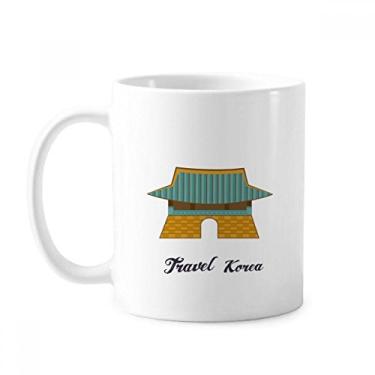 Imagem de South Korea Gwanghwamun Gate Caneca clássica de cerâmica branca presente com alças 350 ml