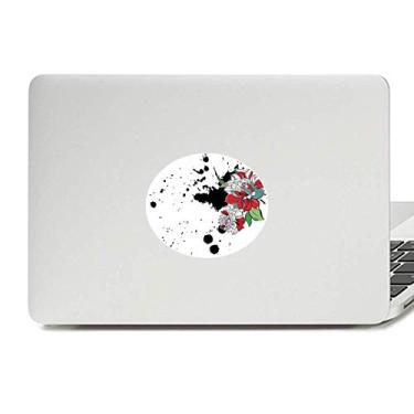 Imagem de Adesivo de vinil para notebook com estampa de flor e peônia de plantas em aquarela