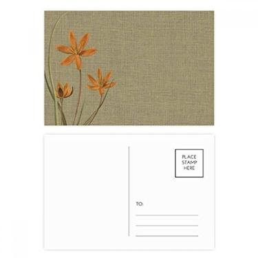 Imagem de Conjunto de cartão postal bordado de orquídea de linho, 20 peças