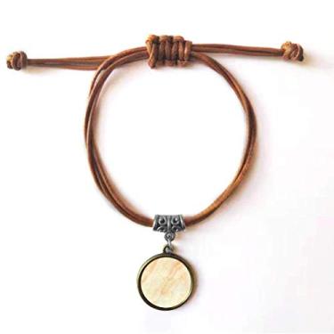 Imagem de DIYthinker Pulseira de couro com estampa de telha de mármore, pulseira de couro com cordão de cerâmica marrom joia presente