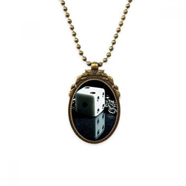 Imagem de DIYthinker Corrente de dados para jogos com foto antiga colar com pingente de contas vintage chaveiro