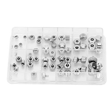 Imagem de MUNEFE Pe?as de reparo de coroa de rel¨®gio, kit de empurradores de coroa de a?o inoxid¨¢vel, kit de empurradores de cron¨®grafo de coroa para reparo de rel¨®gio