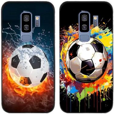 Imagem de 2 peças de capa de telefone traseira de silicone em gel TPU impresso futebol para Samsung Galaxy todas as séries (Galaxy S9 Plus / S9+)