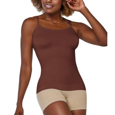 Imagem de CURVEEZ Shapewear Cami | Camisete para mulheres camisa de compressão de estômago feminino sem costura Shapewear | Regata modeladora, Chocolate Puro, GG