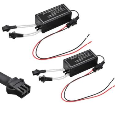 Imagem de IJDMTOY inversor CCFL de reposição de conector duplo compatível com BMW Mazda Lexus Infiniti CCFL Halo Angel Eyes Kit