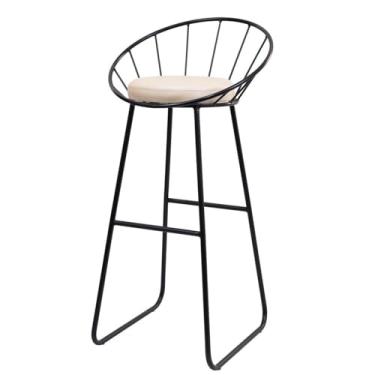 Imagem de Banco Alto Sunset Banqueta Estofada Balcão Cozinha Churrasqueira Preto/Facto Pérola