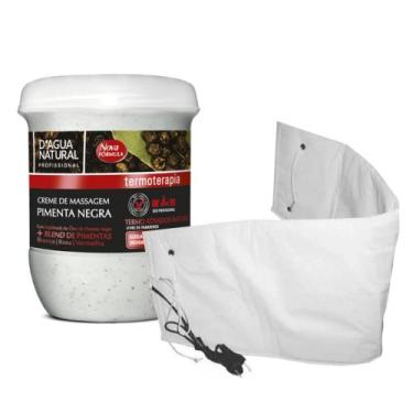 Imagem de Combo creme pimenta negra 650g cinta térmica abdominal  220v - DÁGUA N