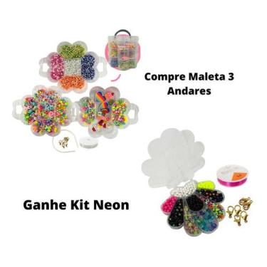 Imagem de Kit Miçangas Letras Apliques Entremeio P Pulseira Colar 2720 - Adb