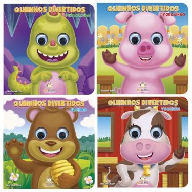 Imagem de Livro Infantil Cartonado Coleção Olhinhos Divertidos 4 Vols. - Blu Edi
