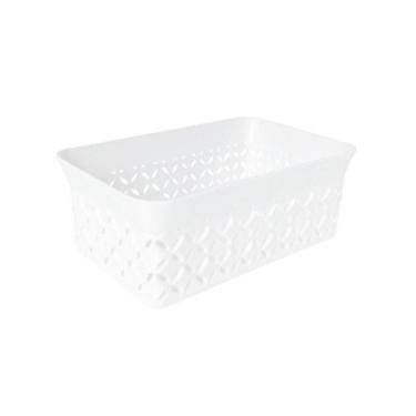 Imagem de Caixa Organizadora Cesto Decorativo Multiuso Pequeno Branco - Keita