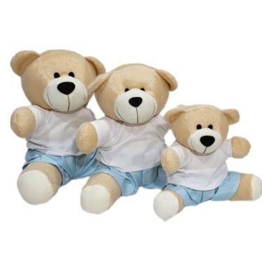 Imagem de Trio de Ursinhos Beto Menino para Decoração ou Nicho 15cm-20cm-24cm - 