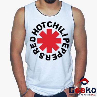 Imagem de Regata Red Hot Chili Peppers 100% Algodão Rock Geeko, Branco, GG
