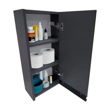 Imagem de Armário Aéreo Estreito 30cm Para Remédios/Banheiro Lavação (Porta Direita, Chumbo)