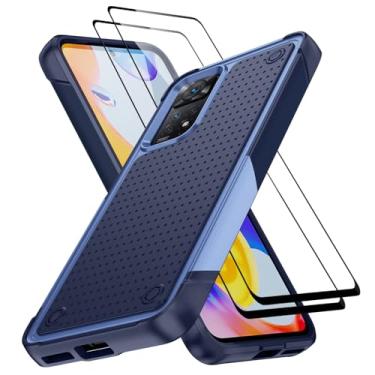 Imagem de Jeylly Capa para Xiaomi Redmi Note 11 Pro com 2 peças protetoras de tela HD Slim Fit Hard PC Back Phone Case para mulheres e homens à prova de choque capa protetora para Redmi Note 11 Pro 5G, roxo
