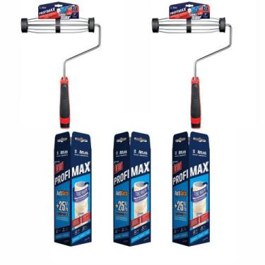 Imagem de Rolo De Pintura Profimax Com Garfo 23cm Atlas = 3 Rolo + 2 Suporte
