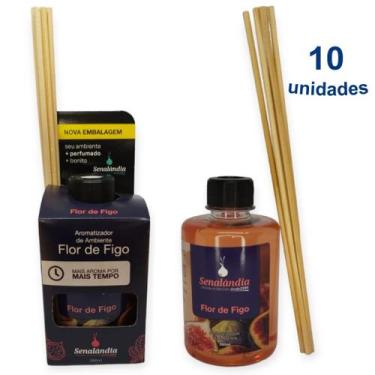 Imagem de Kit 10 Aromatizante Ambiente Flor de Figo 280ml Difusor Palito Casa Ch
