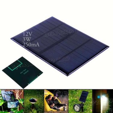 Imagem de Mini Placa Painel Solar Fotovoltaica 12V 3w 250mA 145x145mm - BBACOMER