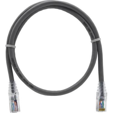 Imagem de Cabo De Rede 90 Centímetros Patch Cord Cat6 UTP 100% Cobre Cinza - CAB