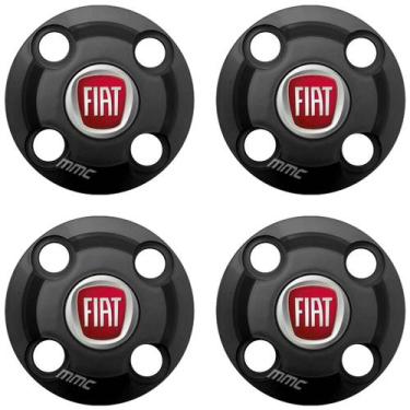 Imagem de 4un Calota Centro Roda Uno Fiorino Elba Premio Preto Fosco - Sofistica