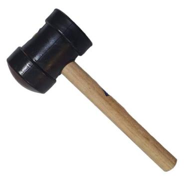 Imagem de Martelo De Borracha Preto 80mm Grande Leve Piso Borracheiro - METASUL