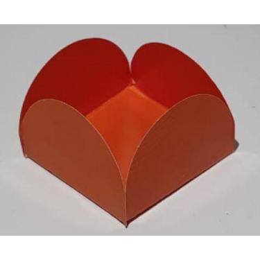 Imagem de Forminha 4 Pétalas Laranja Real com 50 Unidades 3,4x3,4 - Candy