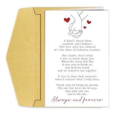 Imagem de Cartão romântico de dia dos namorados para ele, cartão de aniversário de poema sincero para namorado, namorada, presente de aniversário doce para parceiro