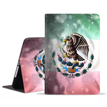Imagem de BWOOLL Capa para Samsung Galaxy Tab S10 Plus (2024)/S9 Plus/S9 FE Plus 5G 12,4 polegadas (2023), capa fina e leve de couro PU com suporte para despertar/hibernar automaticamente, bandeira mexicana