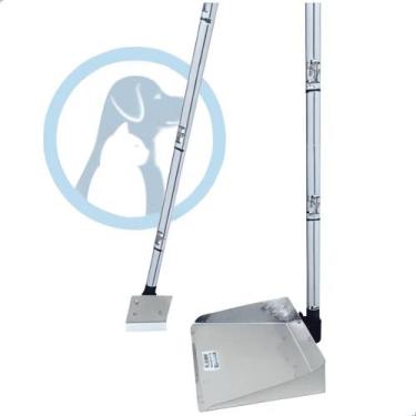 Imagem de Coletor de Fezes para Cachorro Pá Lixo com Cabo Madeira Resistente 2 u