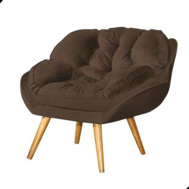 Imagem de Poltrona California Para Sala Veludo de Amamentação do Papai - Fina Mo
