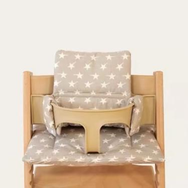 Imagem de Assento de cadeira de jantar para crescimento infantil, assento de cadeira de alimentação para bebê, almofada de assento, almofada de assento à prova d'água e à prova de óleo, estrela cinza, uma peça