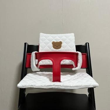 Imagem de Almofada para cadeira de jantar de bebê, almofada integrada antiderrapante portátil para sair, acessórios para cadeira de crescimento para comer de bebê, urso, uma peça
