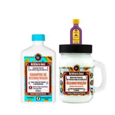 Imagem de Kit Lola Bemdita Ghee Reconstrução Sh 250ml + Masc 350ml + Pinga! Óleo