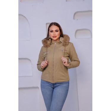 Imagem de Jaqueta De Sarja Peluciada Feminina - Krayani, Bege, Mod03, GG
