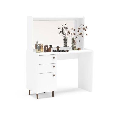 Imagem de Penteadeira Luisiana 180cm Com 2 Gavetas E 1 Porta Politorno Branco