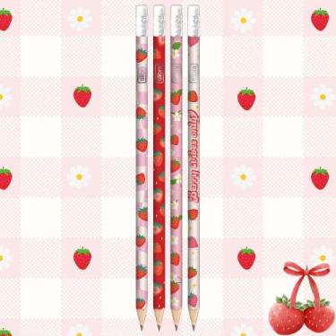 Imagem de Kit Lápis Preto com Borracha Morangos Be Berry (2, 4, 8, 10 ou 12) Uni
