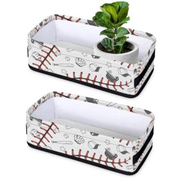 Imagem de bisibuy Cesta Pequena Para Banheiro Baseball, Tampa De Tanque Vaso Sanitário, Papel, Organizador Tecido Com Tema Esportivo, Cestas Lixo Decorativas Balcão, Prateleira, Pacote 2