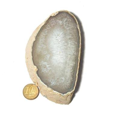 Imagem de 01 Chapa de Ágata Pedra Natural 200 a 300g 11 a 12cm Tipo B - Cristais