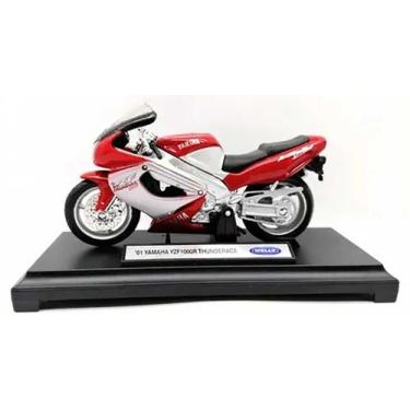 Imagem de Miniatura Moto Yamaha YZF 1000 R Thunderace Welly 1/18, Vermelho