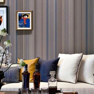 Imagem de Papel De Parede Listrado Azul E Cinza Vip1048 - 10m X 0.53m - Edantex